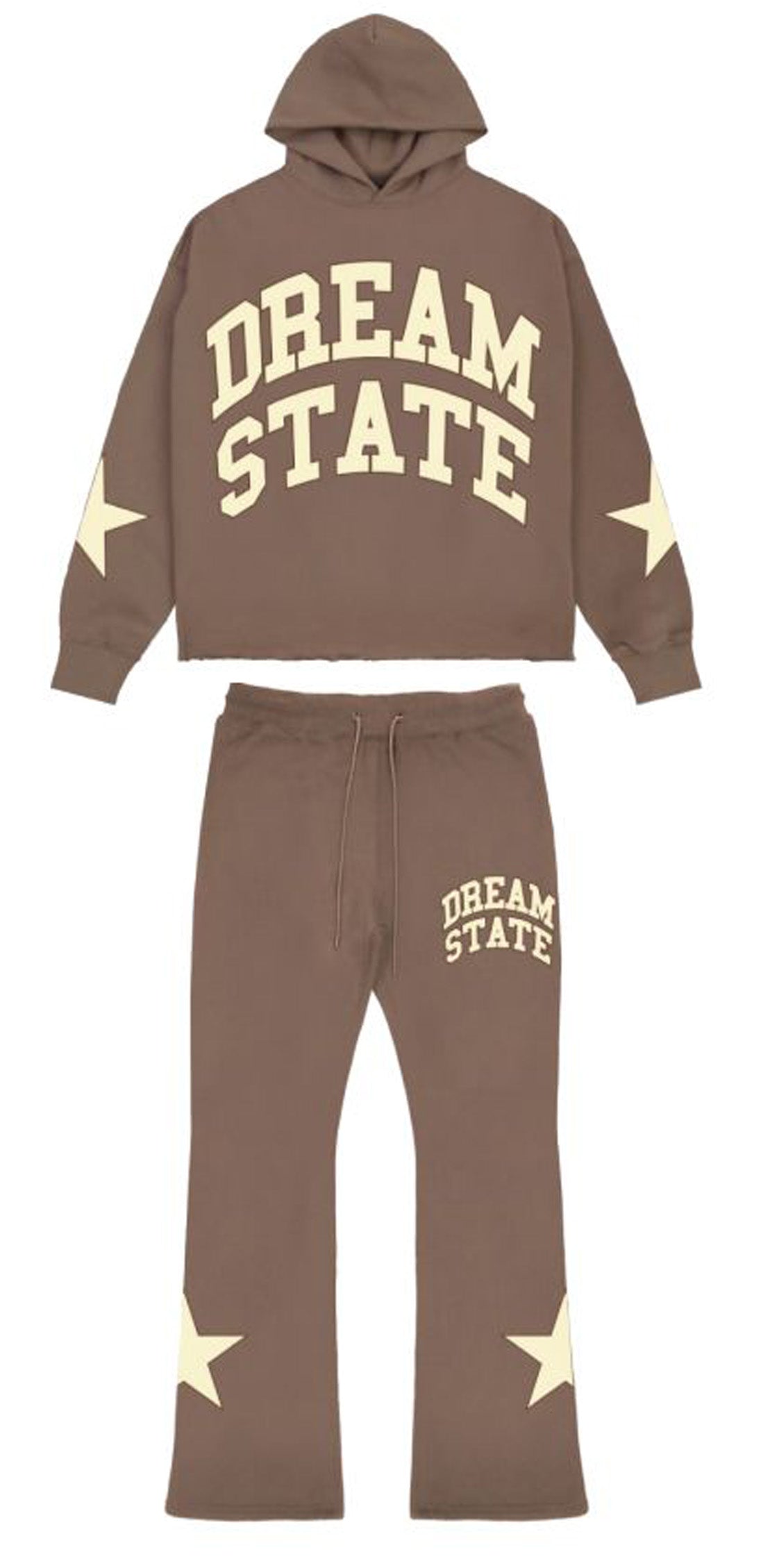 Roku "Dream State" Fleece Cropped Hoodie Flare Sweatpants Set