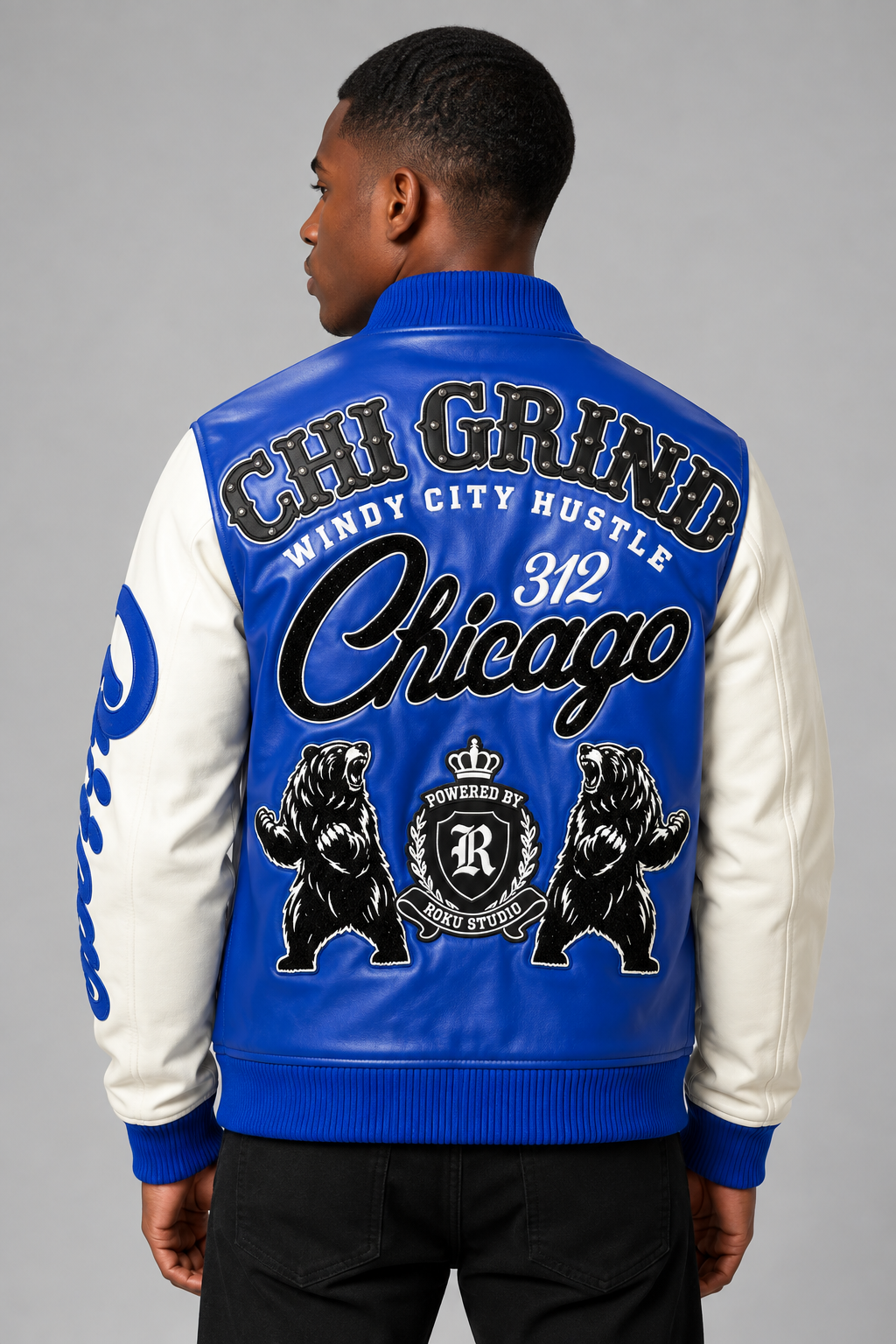 Roku Studio DC Exclusive Chi Grind Leather Jacket (Cubs Colors)