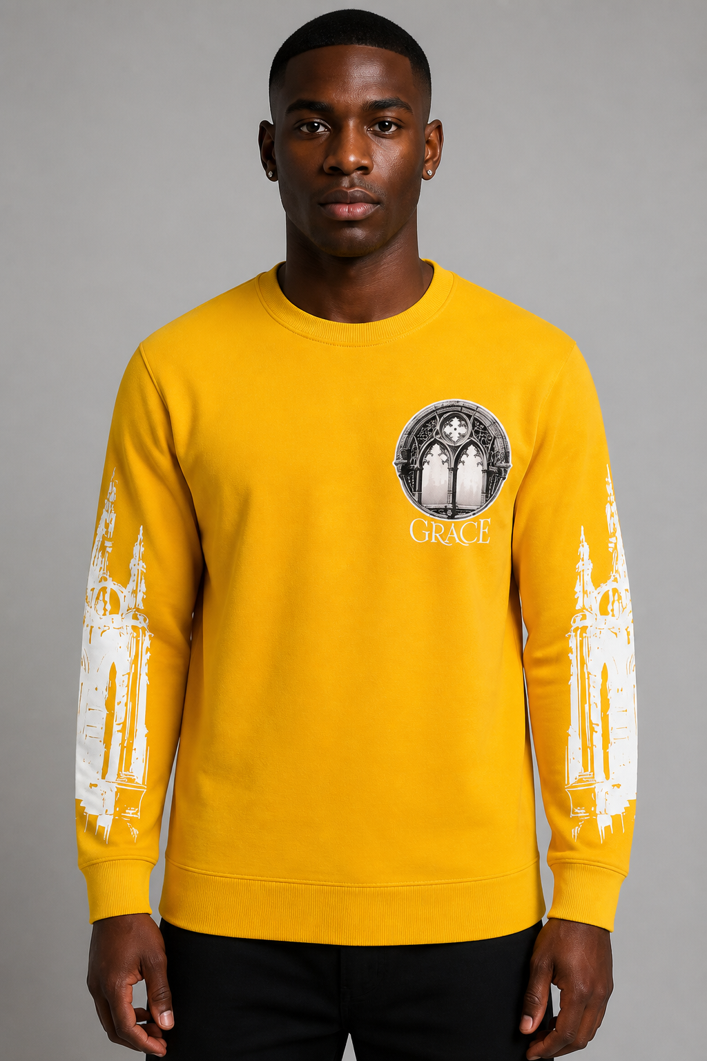 Black Pike "Grace" Fleece Sweater - Gold