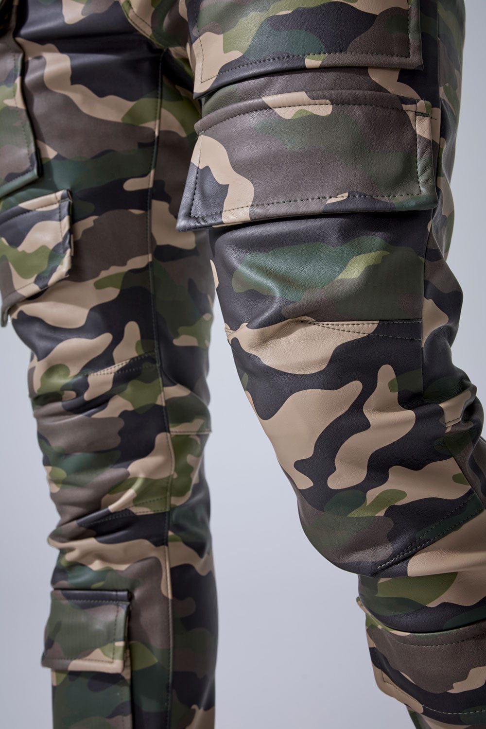 Jordan Craig "Thriller" Skinny Ross Stacked Cargo Leather Pants