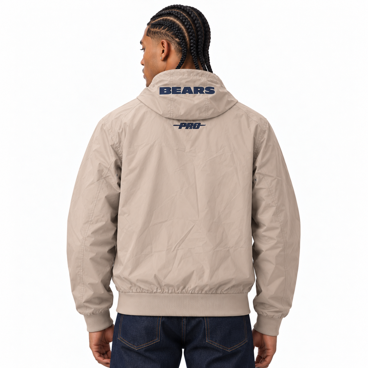 Pro Standard Bears Windbreaker Zip-up Jacket - Khaki