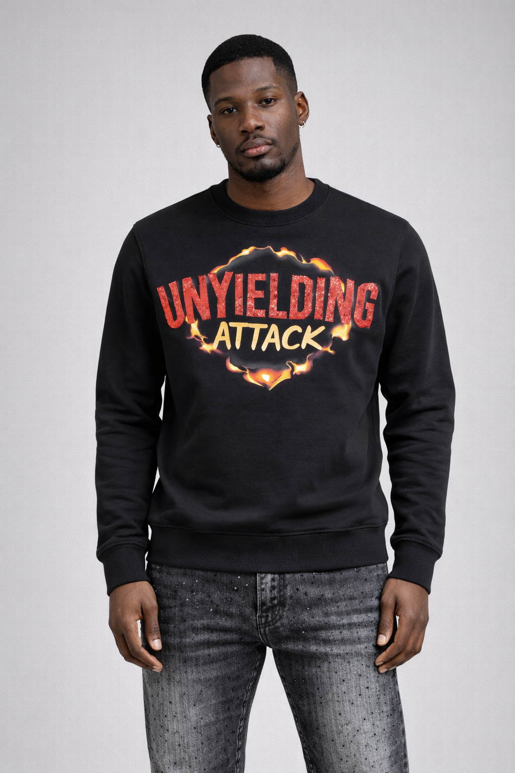 Reelistik "Unyielding" Rhinestone Crewneck