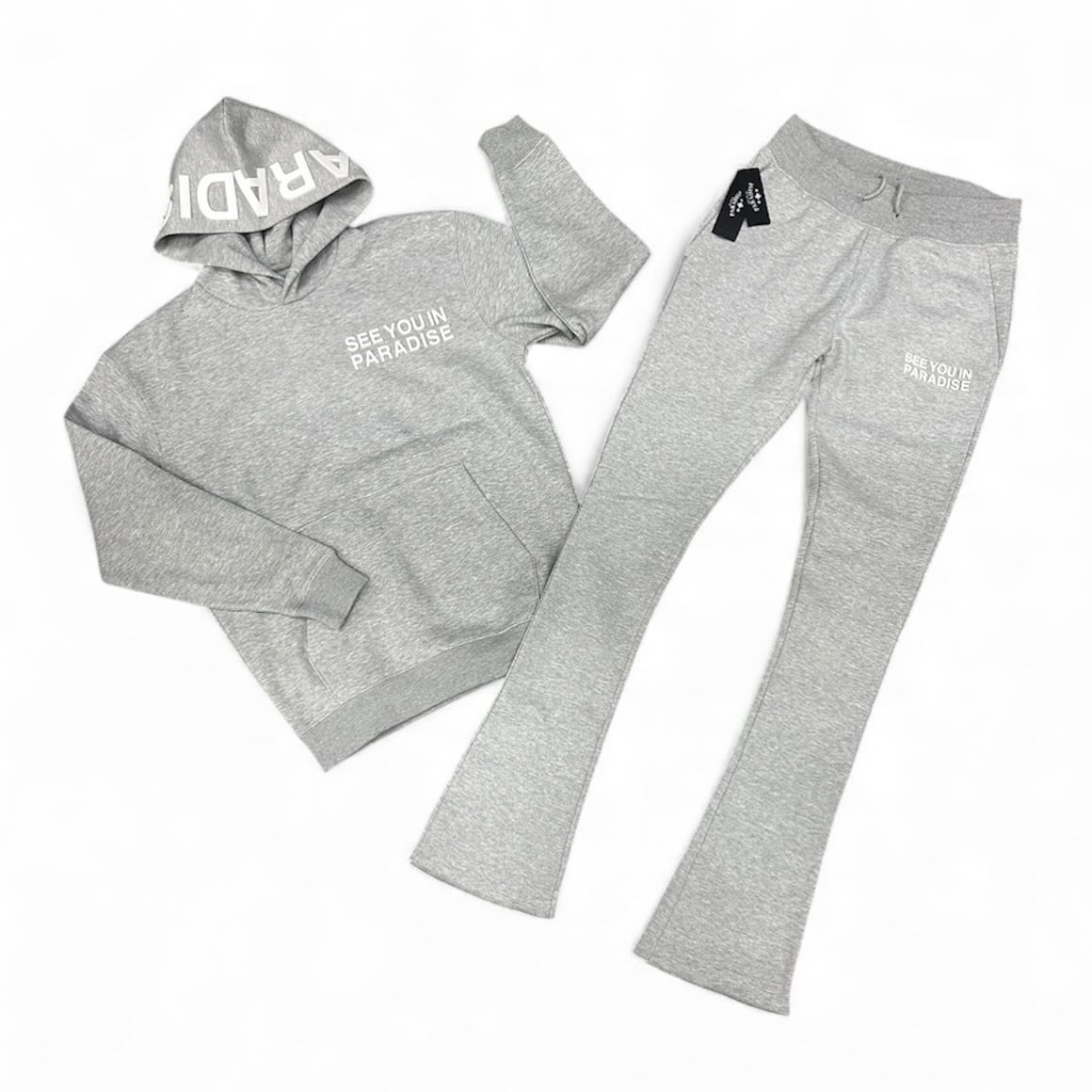 See You In Paradise Fleece Hoodie & Stacked Pants Jogging Suits