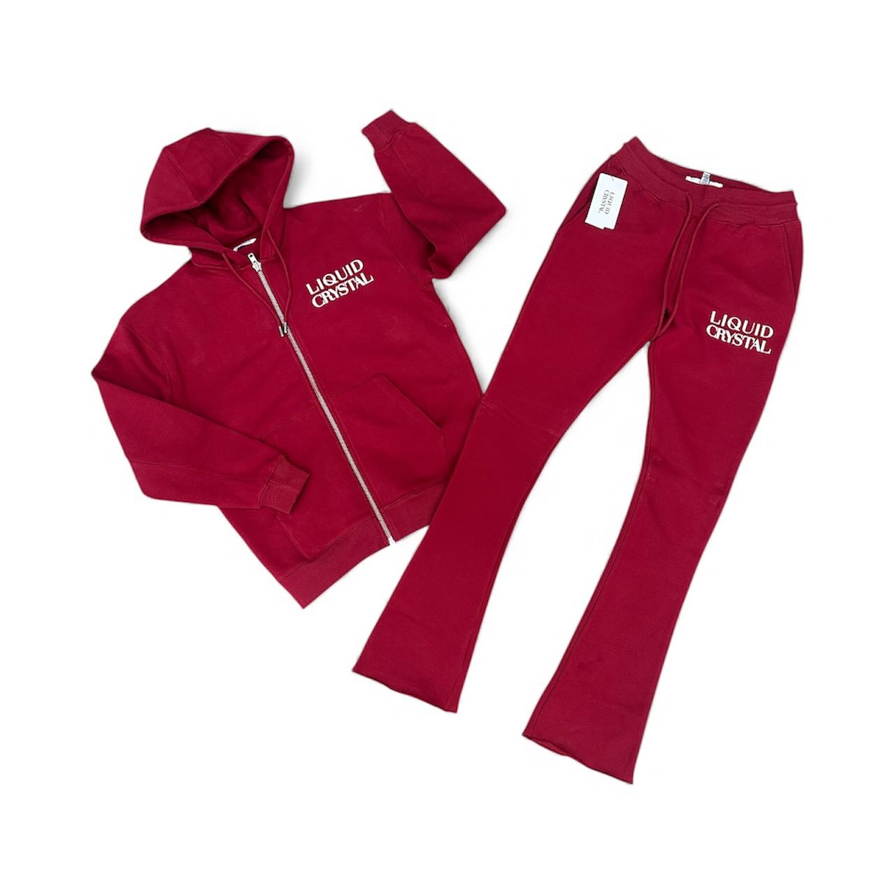 Liquid Crystal Hoodie & Stacked Pants Jogging Suits