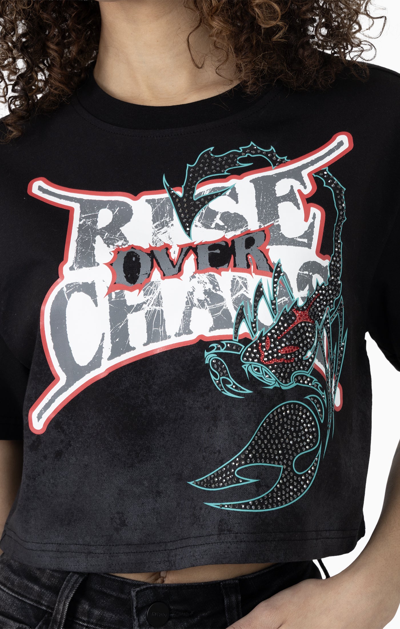 Smoke Rise Women's "Rise Over Chains" Cropped Graphic Tee