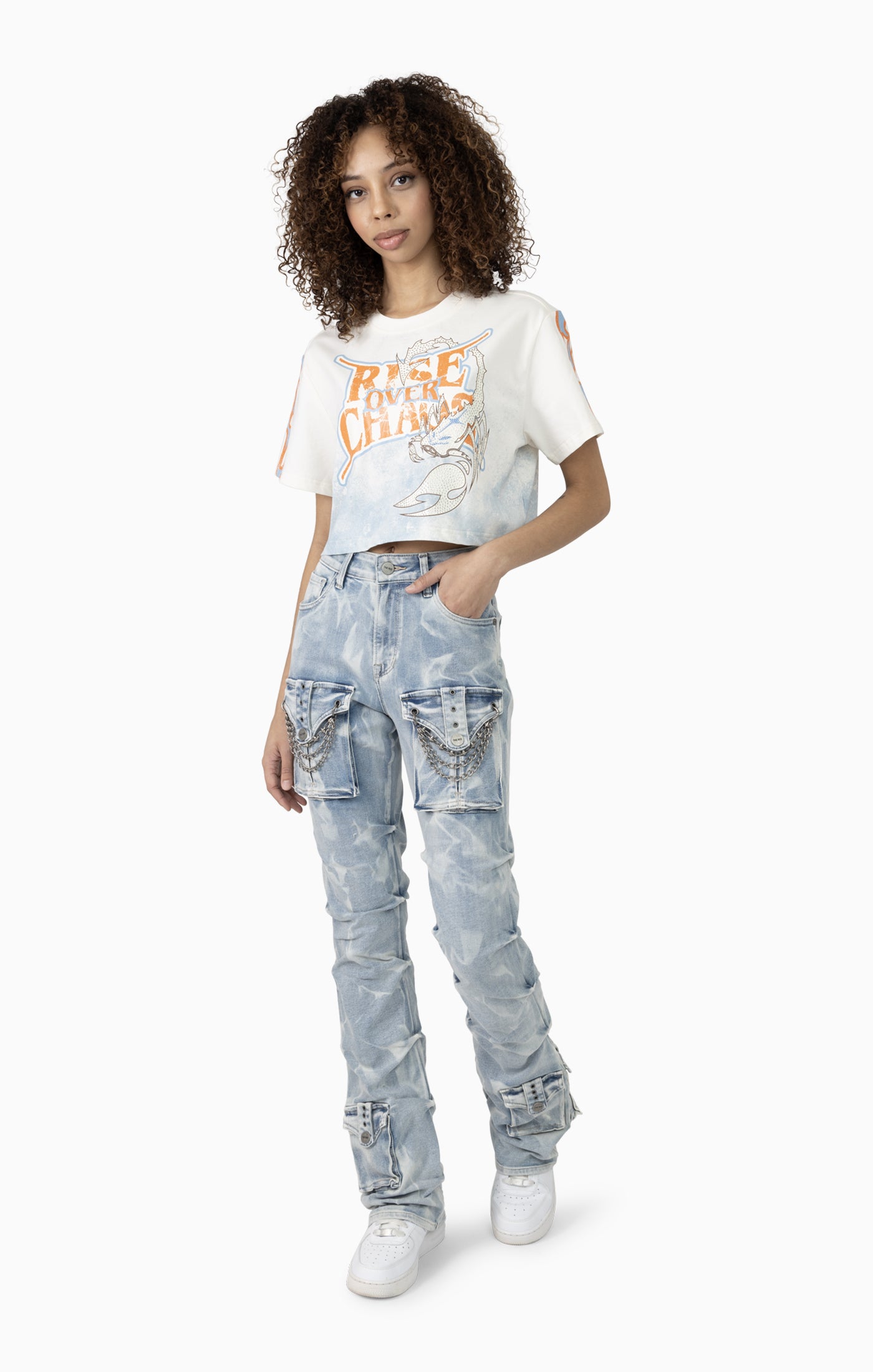 Smoke Rise Women's "Rise Over Chains" Cropped Graphic Tee