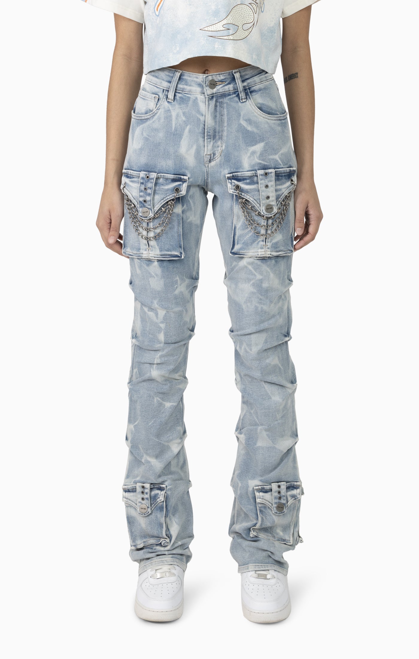Smoke Rise Women's High Rise Boot Jean with Chain