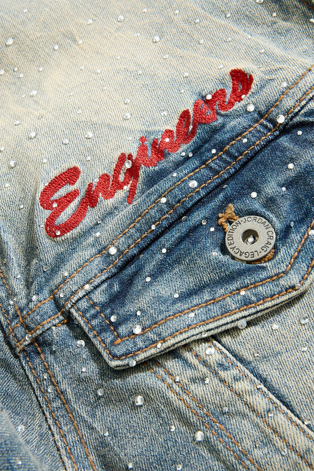 Jordan Craig "Local Dealer" Rhinestone Trucker Denim Jacket