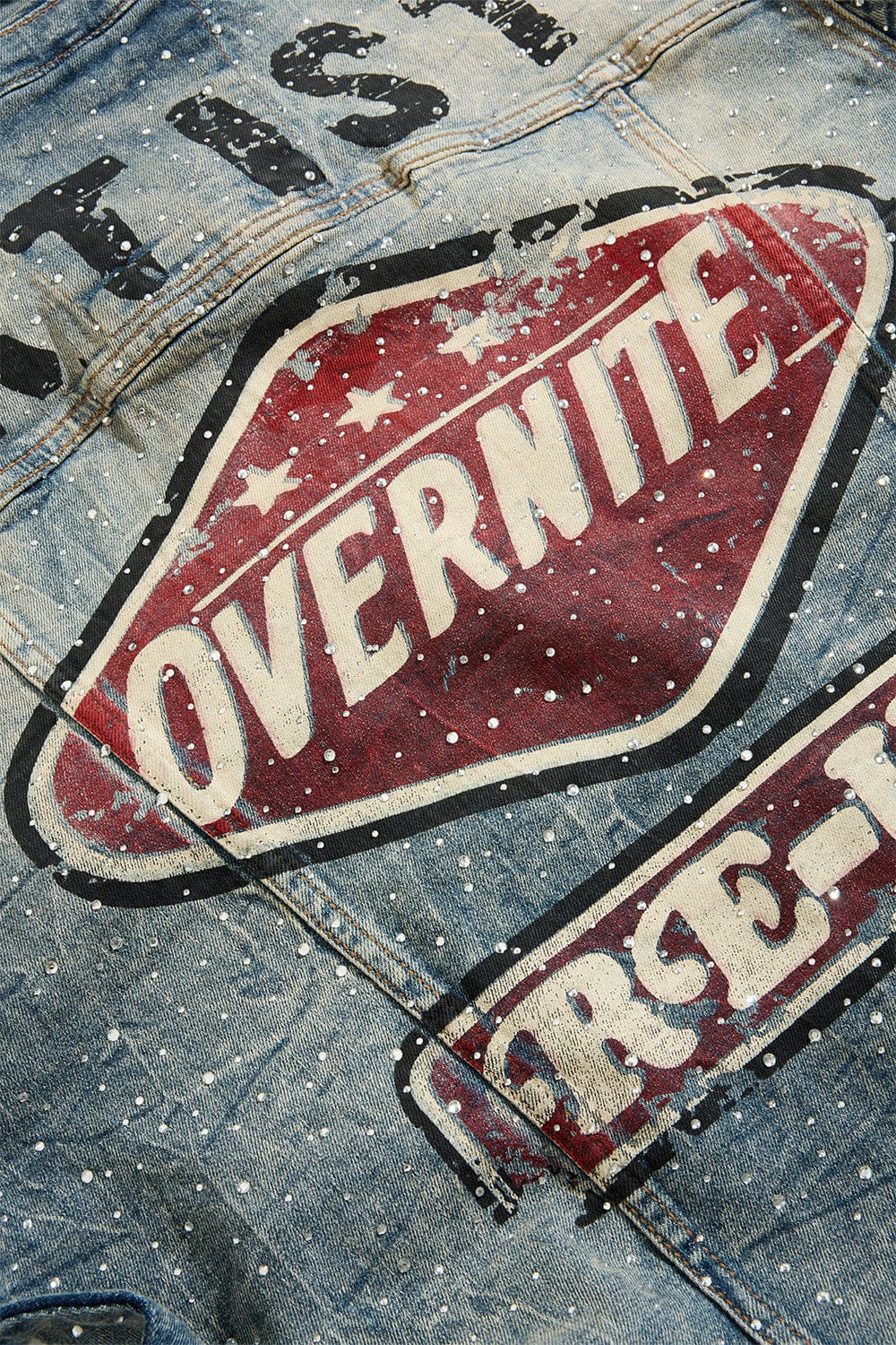 Jordan Craig "Local Dealer" Rhinestone Trucker Denim Jacket