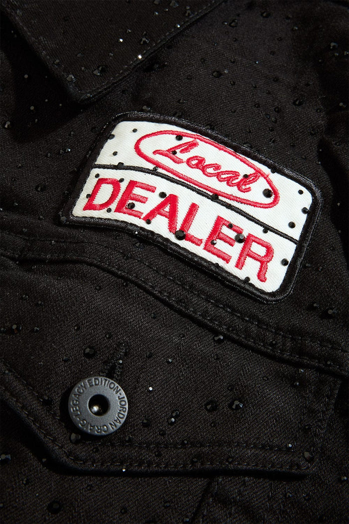 Jordan Craig "Local Dealer" Rhinestone Trucker Denim Jacket
