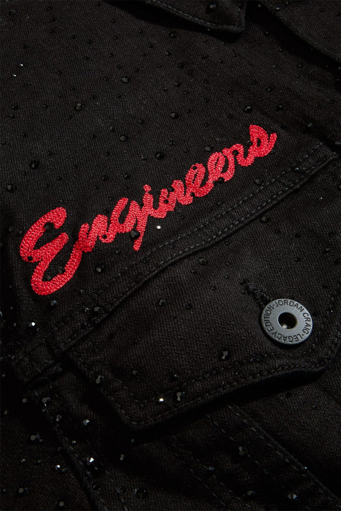 Jordan Craig "Local Dealer" Rhinestone Trucker Denim Jacket