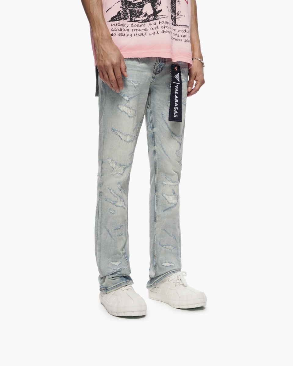 Valabasas Trance Stacked Light Blue Jeans