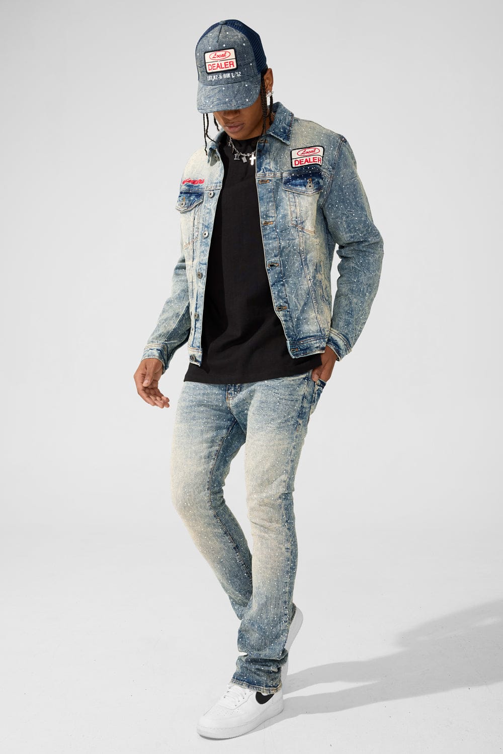 Jordan Craig "Local Dealer" Rhinestone Trucker Denim Jacket