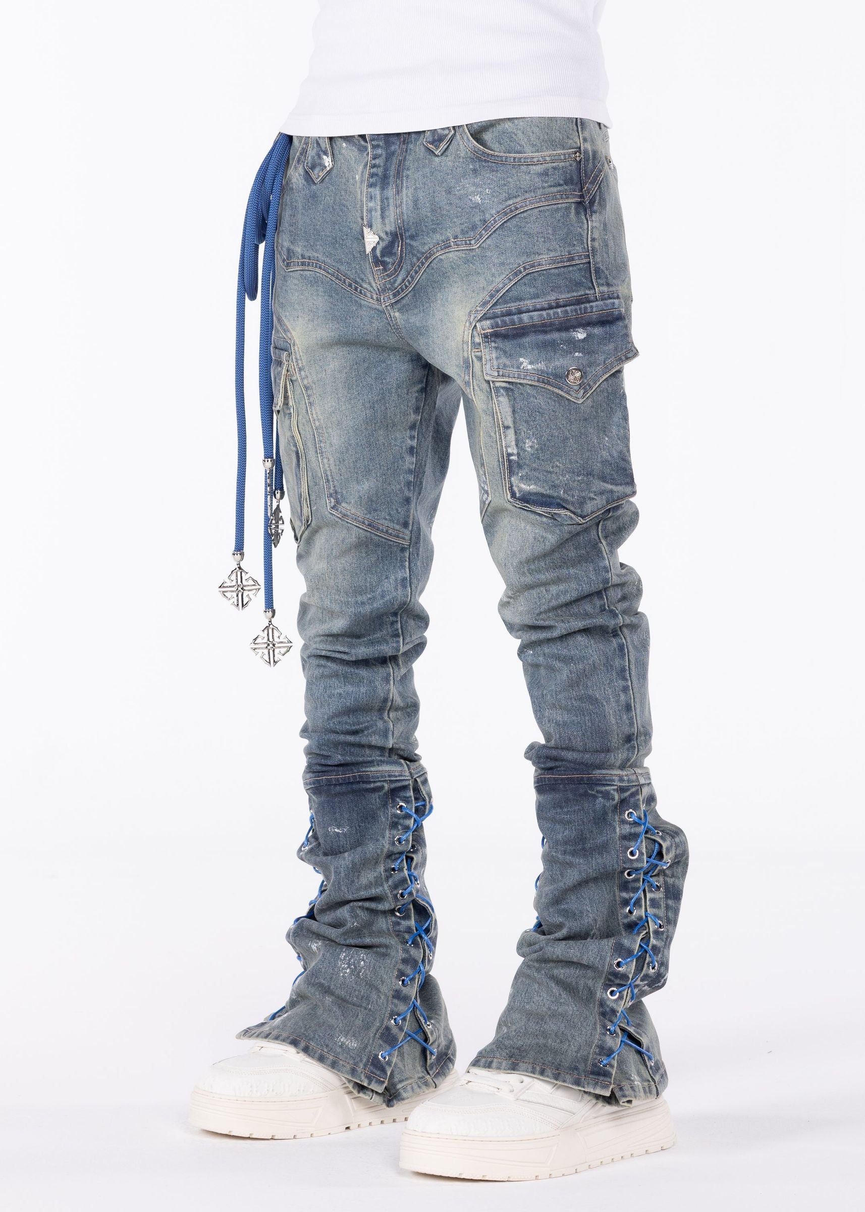 Guapi Aqua Blue Waxed Rope Denim