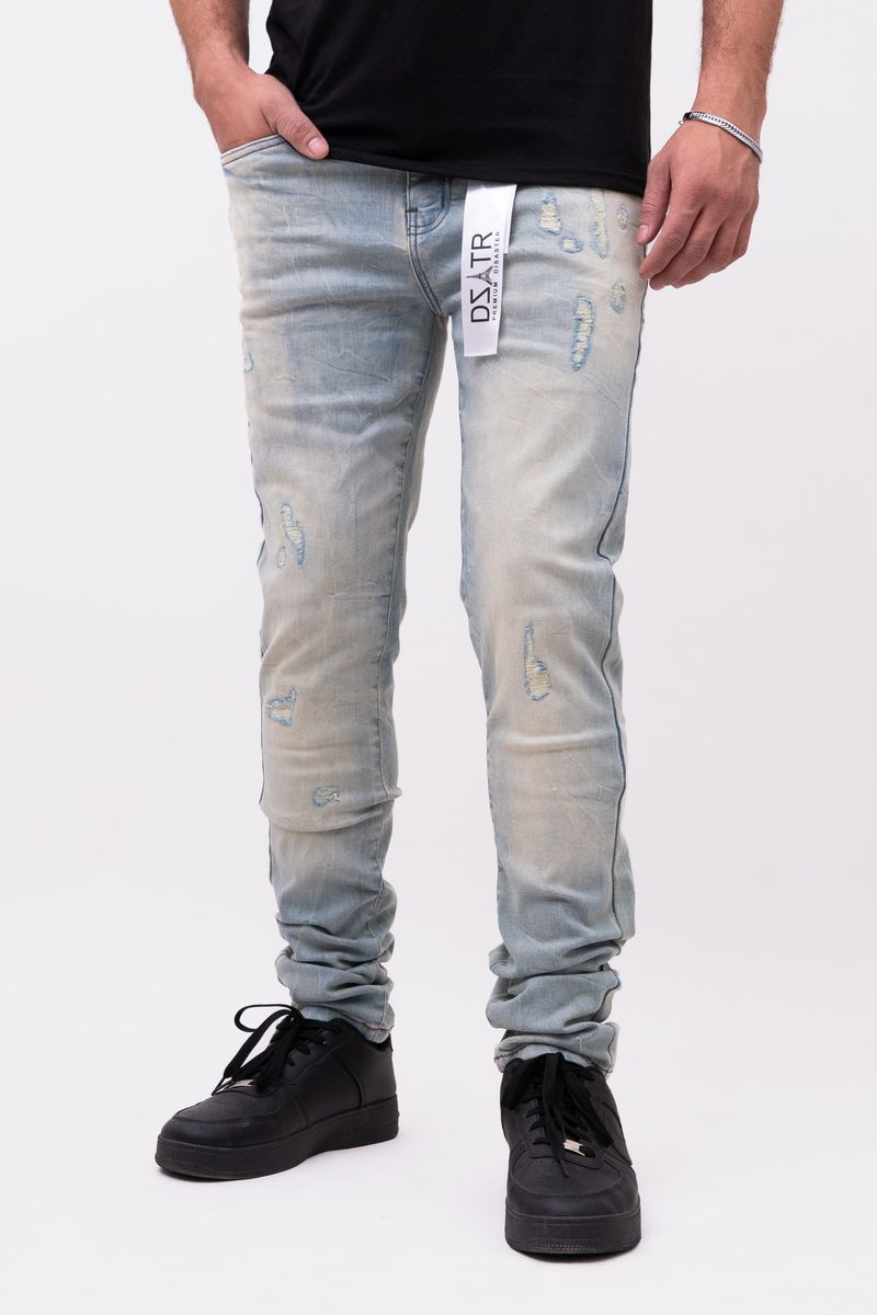 Disaster Ultra Skinny Stretch Denim - Ice Vintage