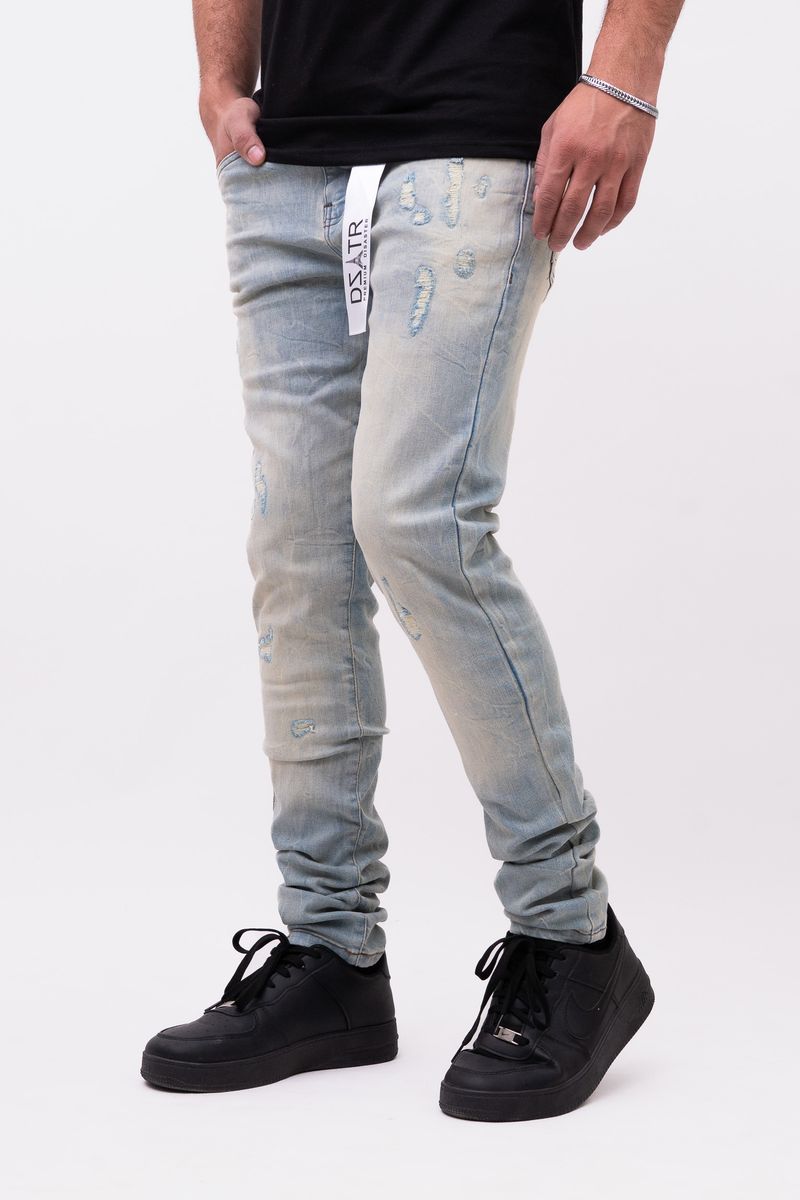 Disaster Ultra Skinny Stretch Denim - Ice Vintage