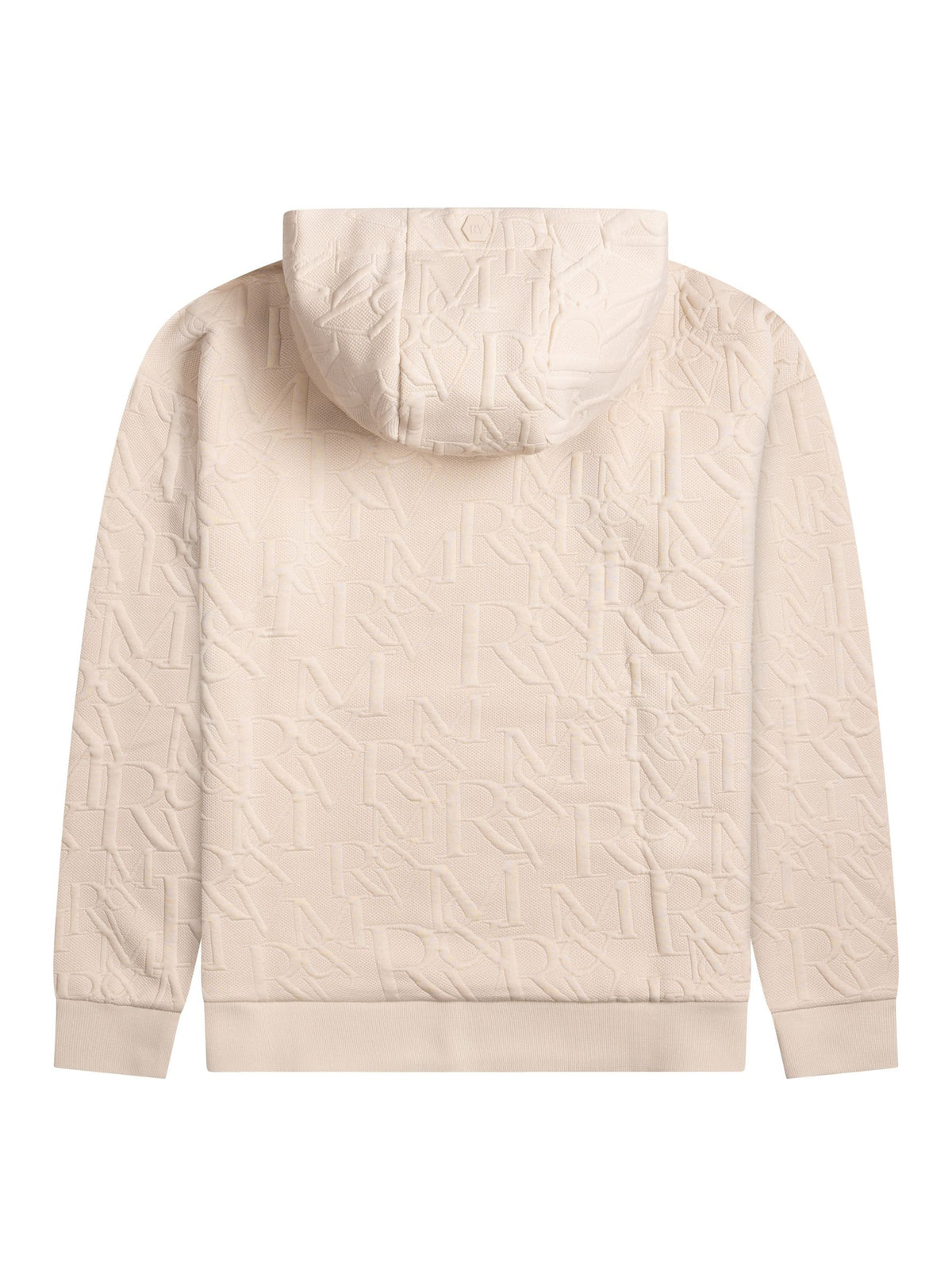 Roberto Vino "Lightweight Knit Hoodie" - Stitched Monogram Beige