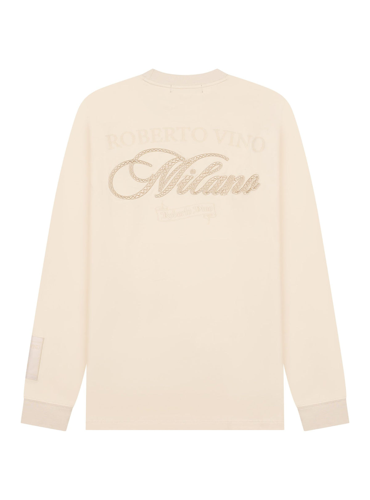 Roberto Vino "Slim Fit Long Sleeve Tee" - Milano Script Beige