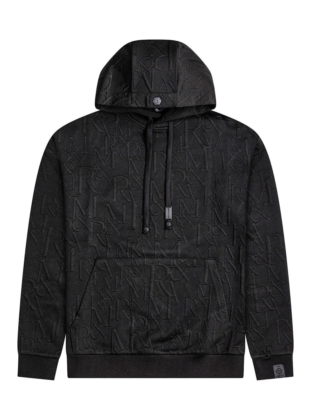 Roberto Vino "Lightweight Knit Hoodie" - Stitched Monogram Black