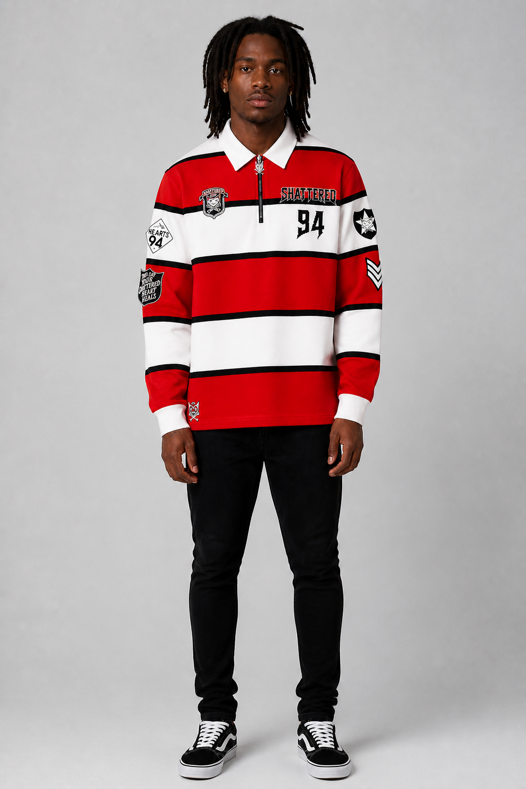 Shattered Hearts Knited Rugby Long Sleeve