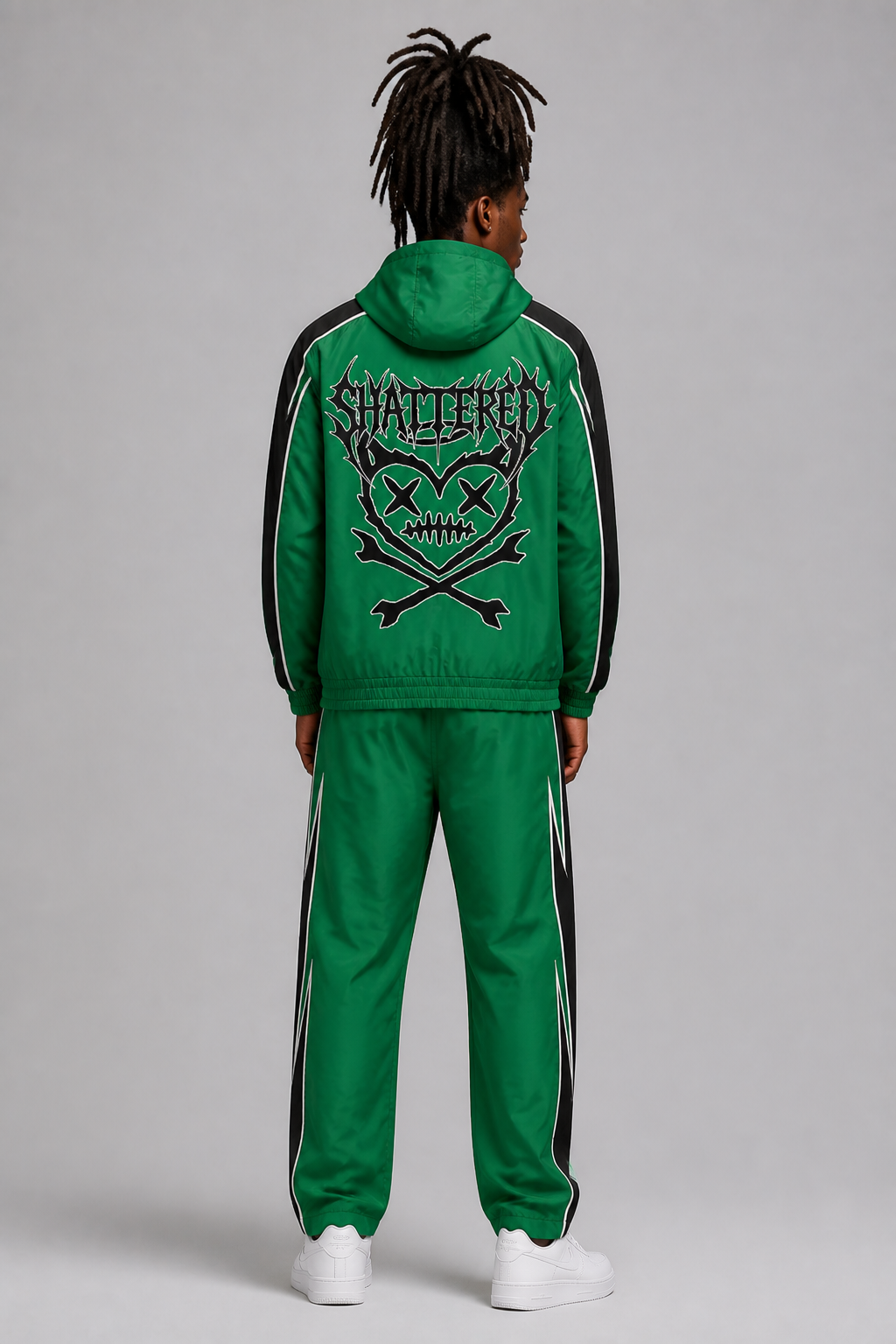 Shattered Hearts Nylon Track Suit