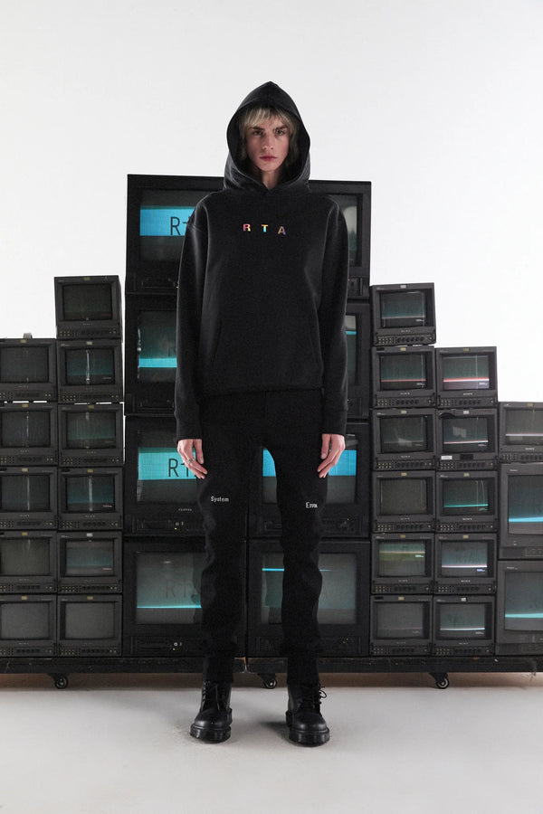 RTA Bryant Skinny Jean - Black Hologram Digital Cross