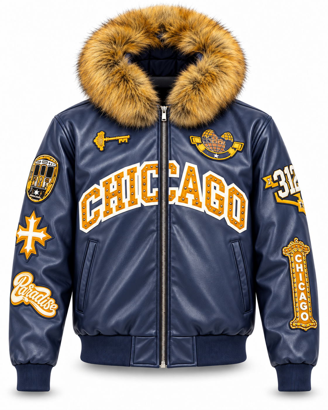 SYIP Exclusive Chicago Leather Jacket - Bears Colors