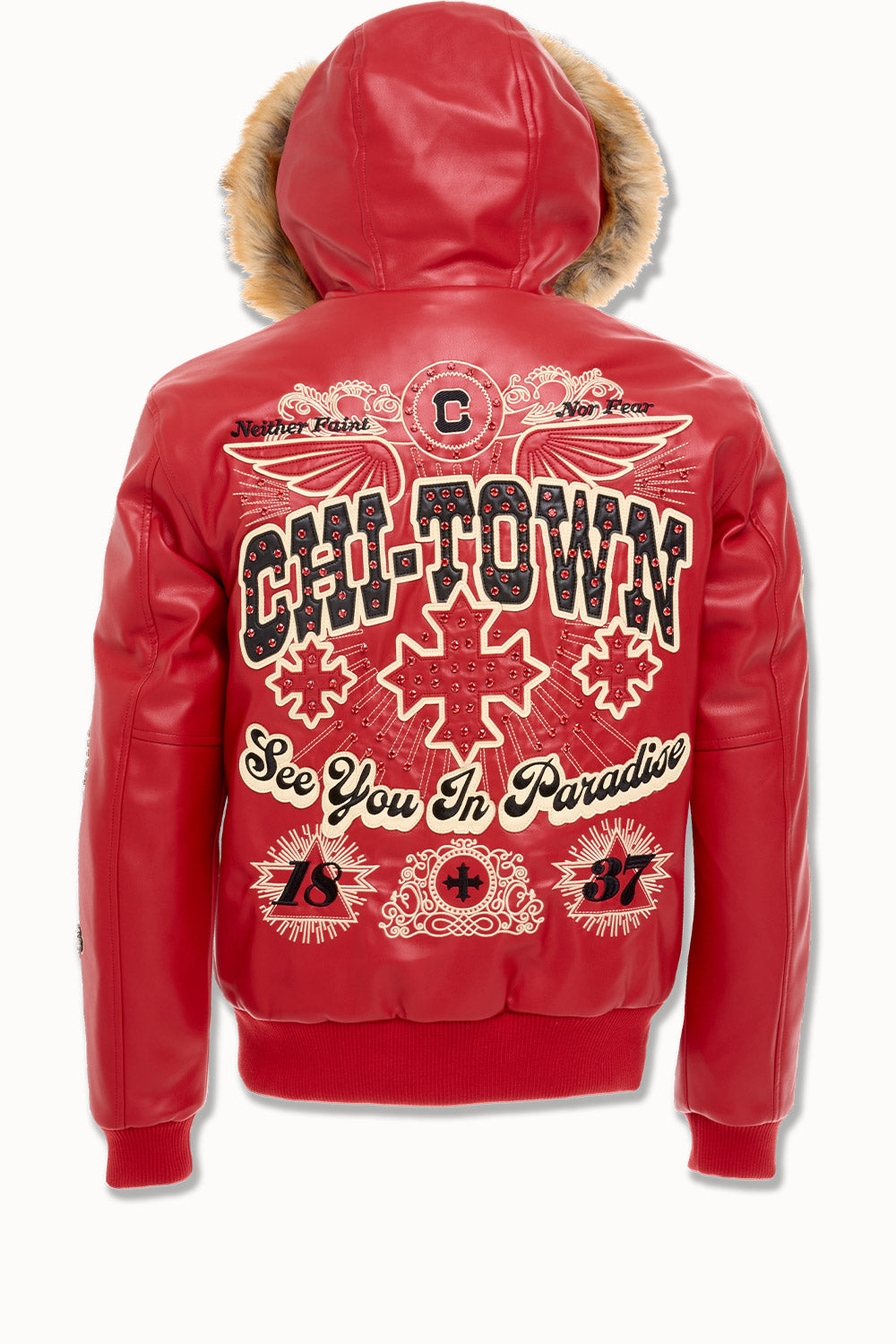 See You In Paradise "Chitown" Hooded Bomber Leather Jacket