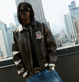 Avirex Vintage Brown (Brown and White) Icon Leather Jacket