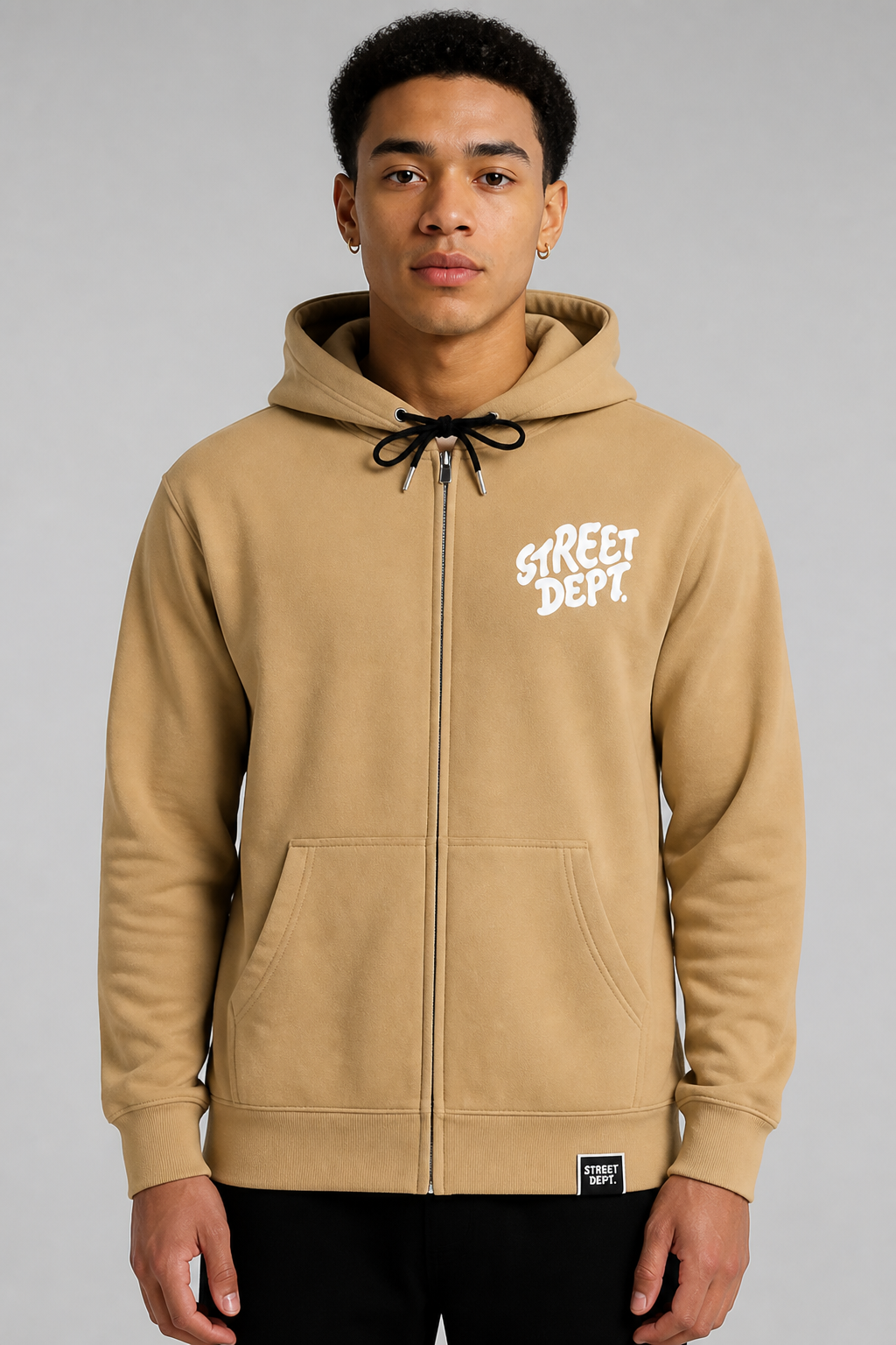 Street Department Wavey Print Zip-up Hoodie