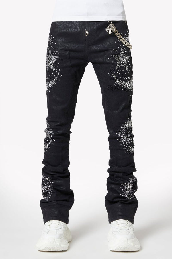 Guapi Waxed Calligraphy Denim Jeans