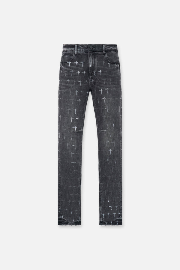 RTA Bryant Skinny Jean - Noir Coated Grey