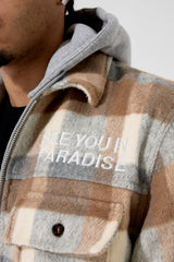See You In Paradise Flannel Hooded Shacket