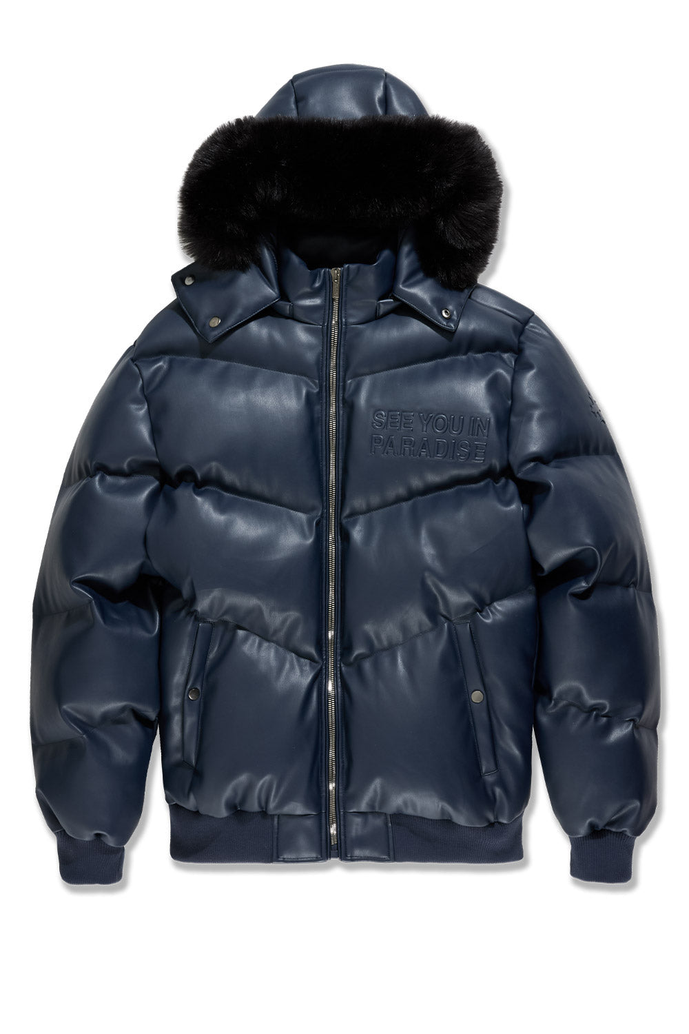 See You In Paradise "The Wild One" Puffer Leather Jacket