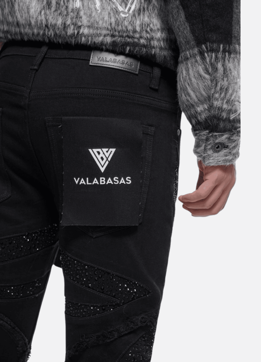 Valabasas "Dusk" Men's Stacked Vintage Black Jeans
