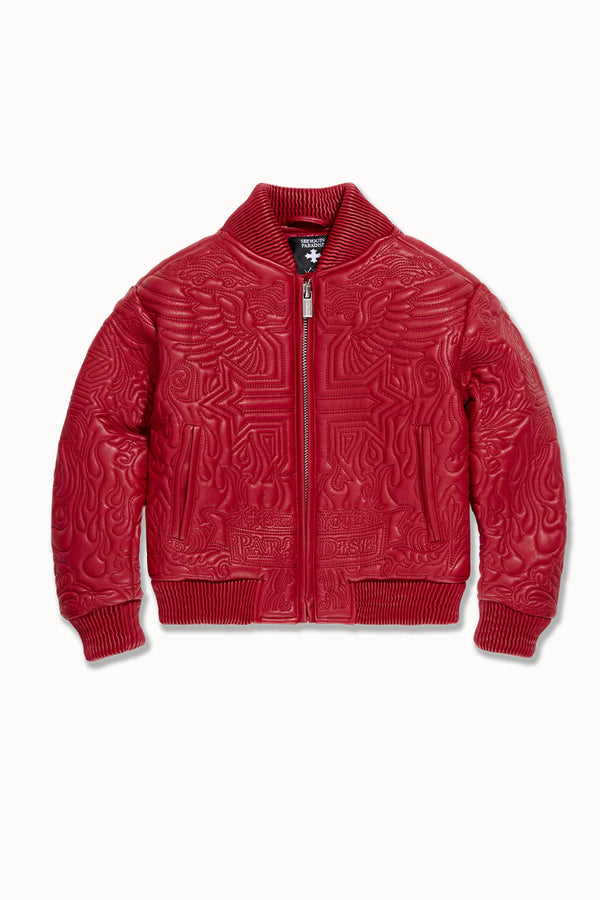 See You In Paradise Kids "Sinister" Leather Bomber Jacket