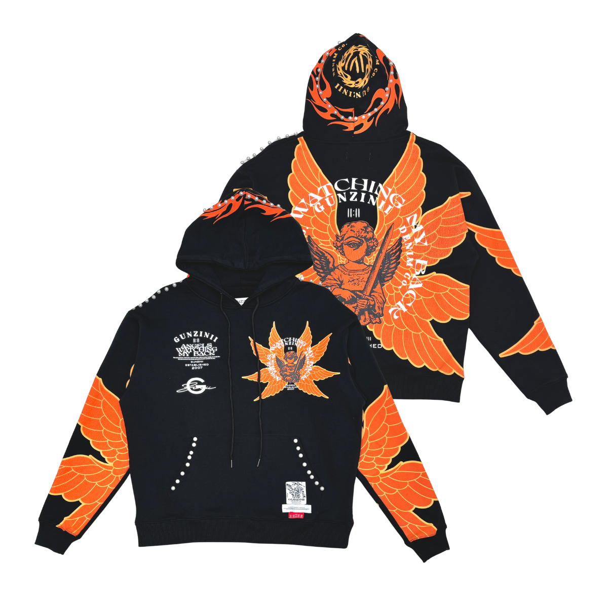 Gunzinii "Angels Watching" French Terry Hoodie