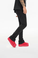 Valabasas "Scripted" Black Stacked Rhinestone Flare Jeans