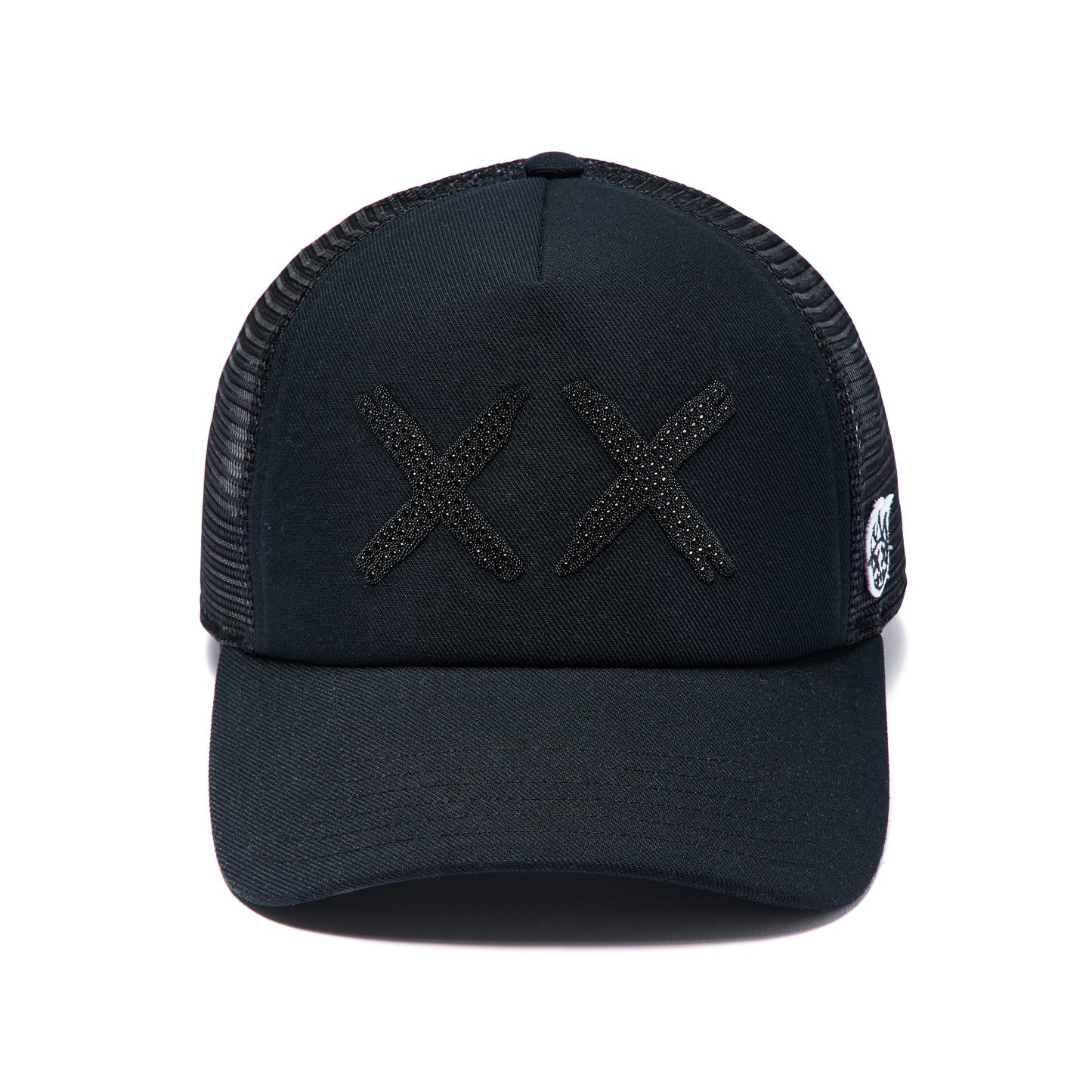 Cult of Individuality "XX" Black Crystals Mesh Back Trucker Hat