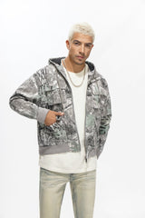 Valabasas "Stalker" Rhinestone Denim Jacket - Grey Forest