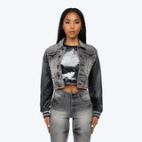 Smoke Rise Rhinestone Jean Trucker Jacket & Pinching Stack Pants