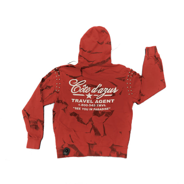 See You In Paradise "Travel Agent" Pearl Stud Zip-up Hoodie