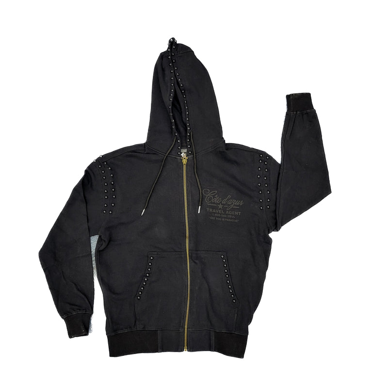 See You In Paradise "Travel Agent" Pearl Stud Zip-up Hoodie