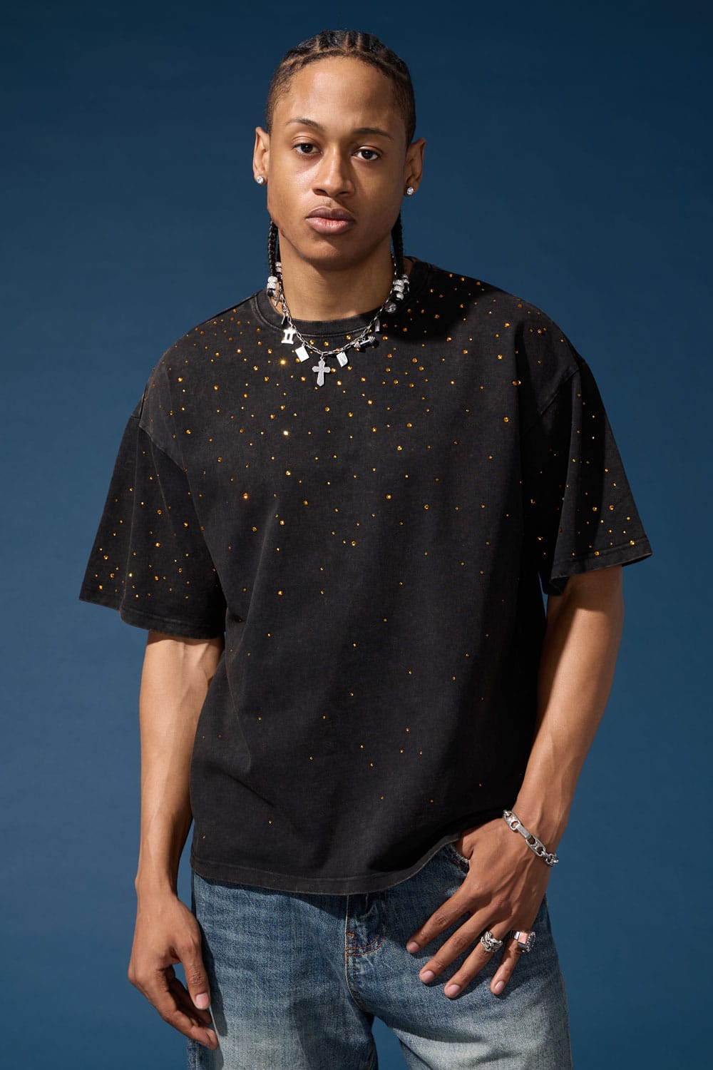 Jordan Craig "Radiant" Rhinestone Crewneck T-Shirt