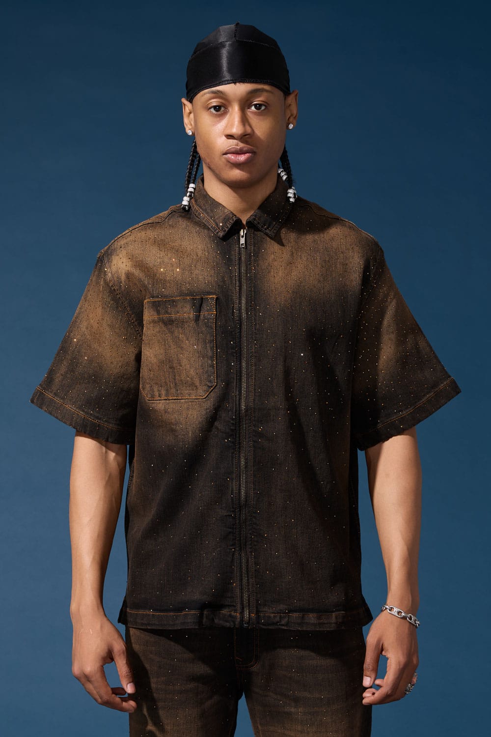 Jordan Craig "Radiant" Denim Zip-up Shirt