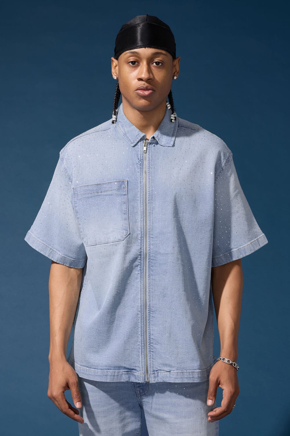 Jordan Craig "Radiant" Denim Zip-up Shirt