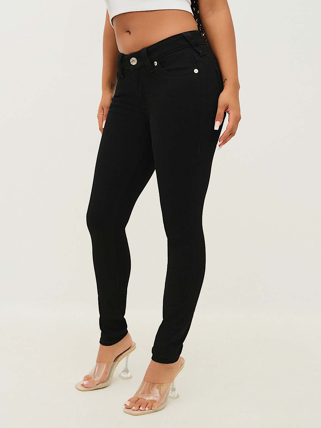 True Religion Women's Jennie Mid Rise Curvy Skinny Jean