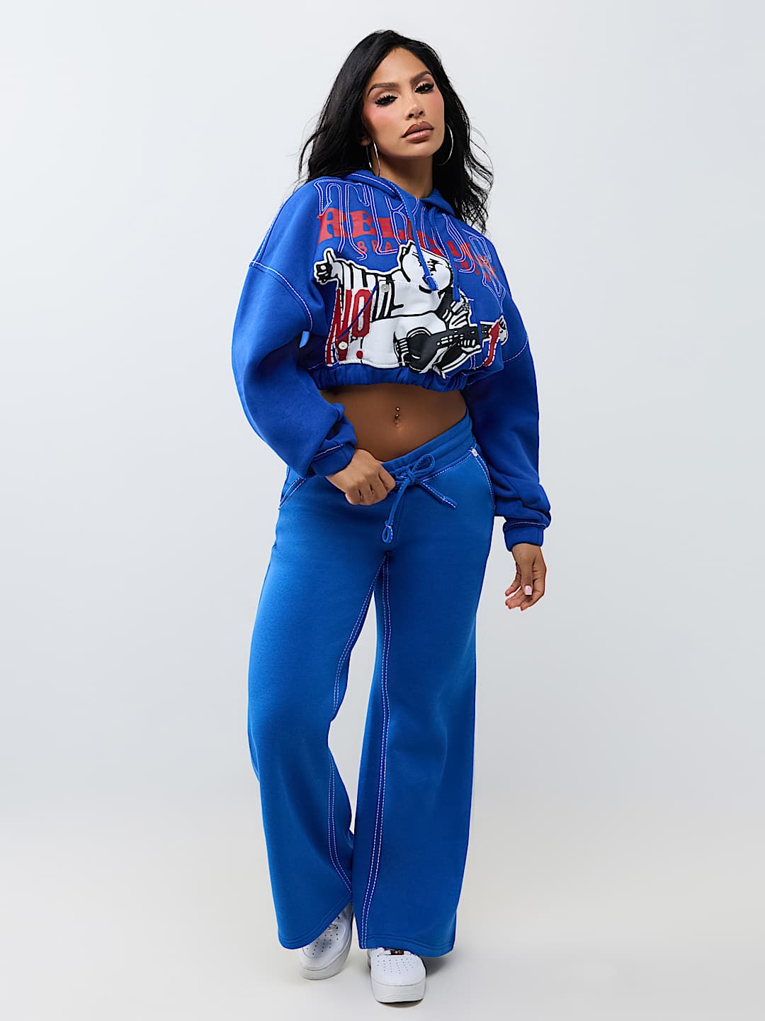 True Religion Women's Stitch Buddha Big T Gf Pullover Jogging Suit