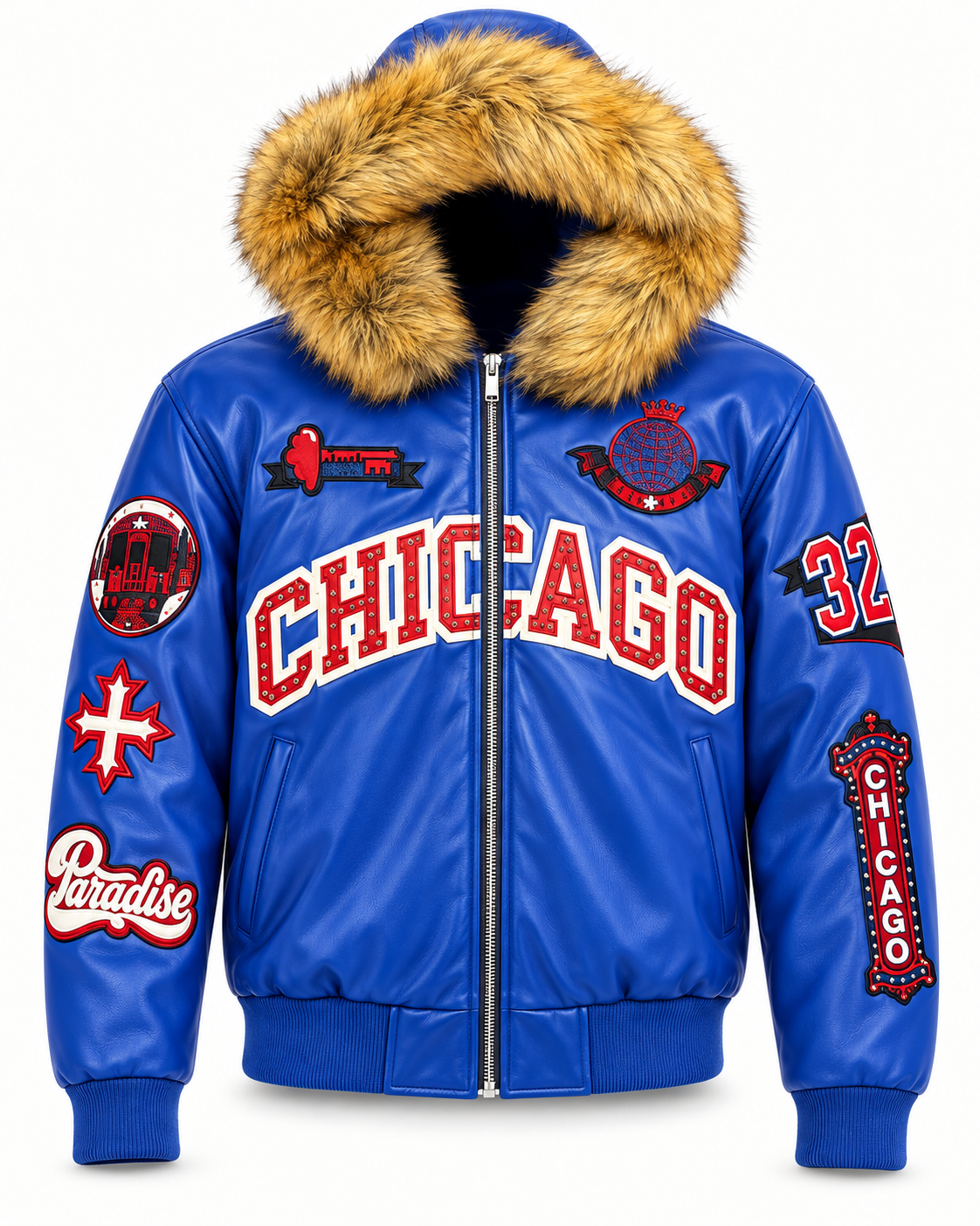 SYIP Exclusive Chicago Leather Jacket - Cubs Colors