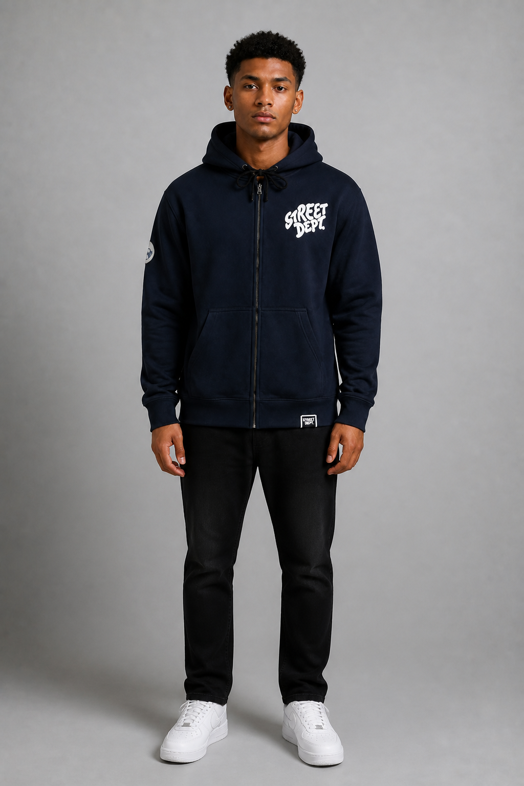 Street Department Wavey Print Zip-up Hoodie